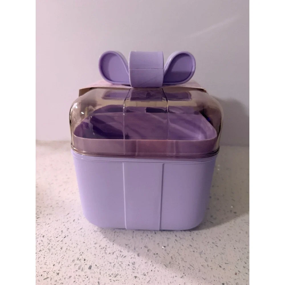 Mystic Art Supplies Multilevel Storage Box Purple Bow Handle Removable Tray NEW